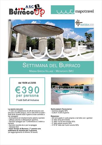 SETTIMANA DEL BURRACO