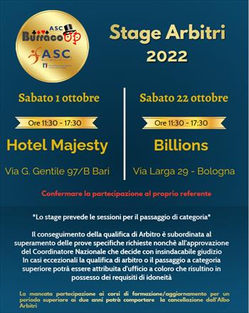 STAGE ARBITRI 2022