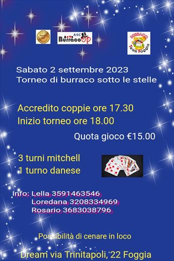 BURRACO SOTTO LE STELLE