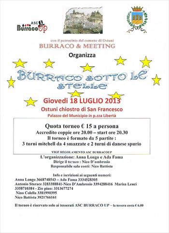Ostuni 18 luglio 2013 - Burraco sotto le stelle -
